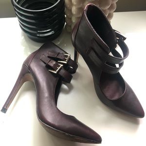 Aldo Oxblood Pumps with gold buckle 7.5
